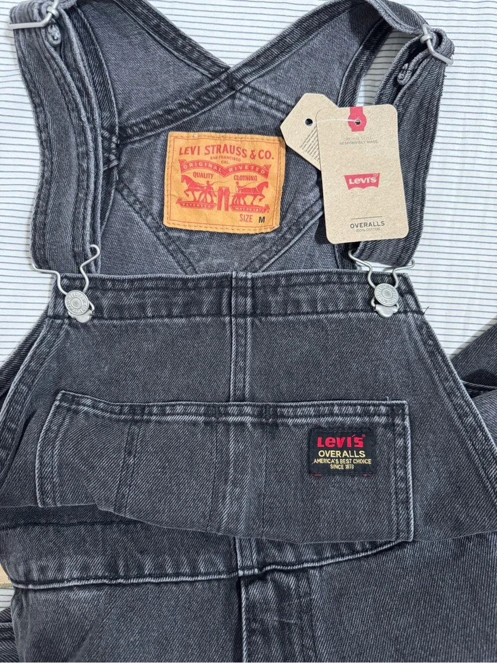 Levi’s Red Tab™ Black Wash Overalls Men's Medium NWT - Heavy Metal Hearts